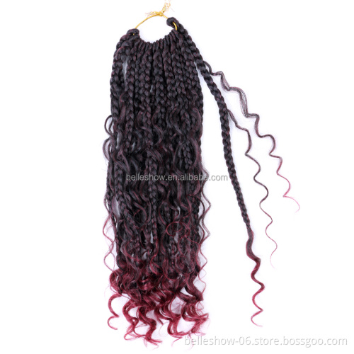 Curly Ends Goddess Box Braids Crochet Hair Synthetic Crochet Hair  Bohomian Box Braids Crochet Braids14 Inch Crochet Box Braids